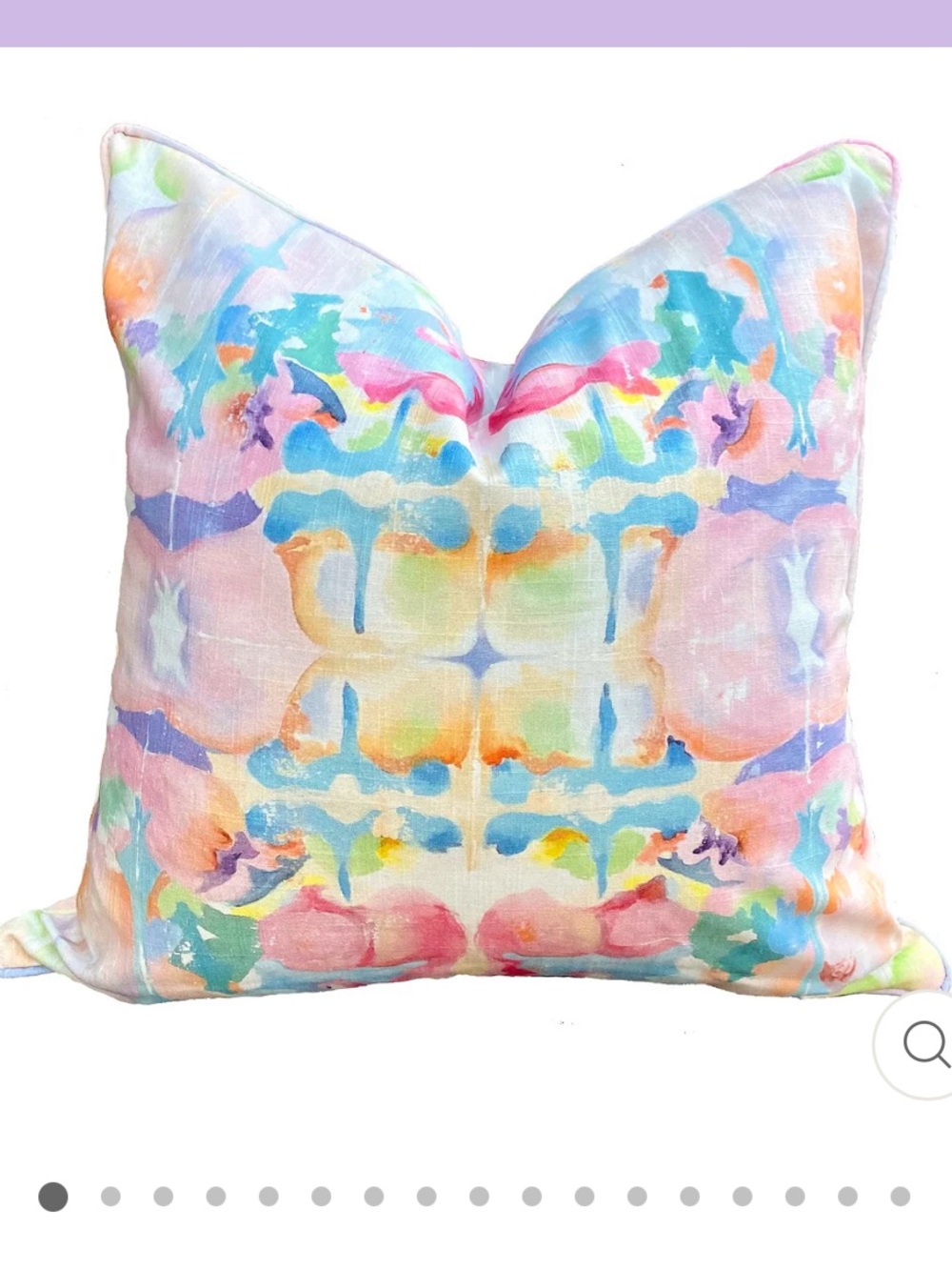 Watercolor Pastel Decorative Pillow - Multicolor
